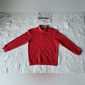 Ethnic Blue Red Sweater Pullover  - Men's Large Long Sleeve Polo Shirt (Red)